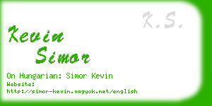 kevin simor business card